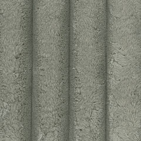 Ribbed striped upholstery fabric swatch in light gray-green