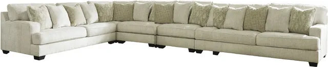 Beige sectional sofa with deep seats and modular corner arrangement