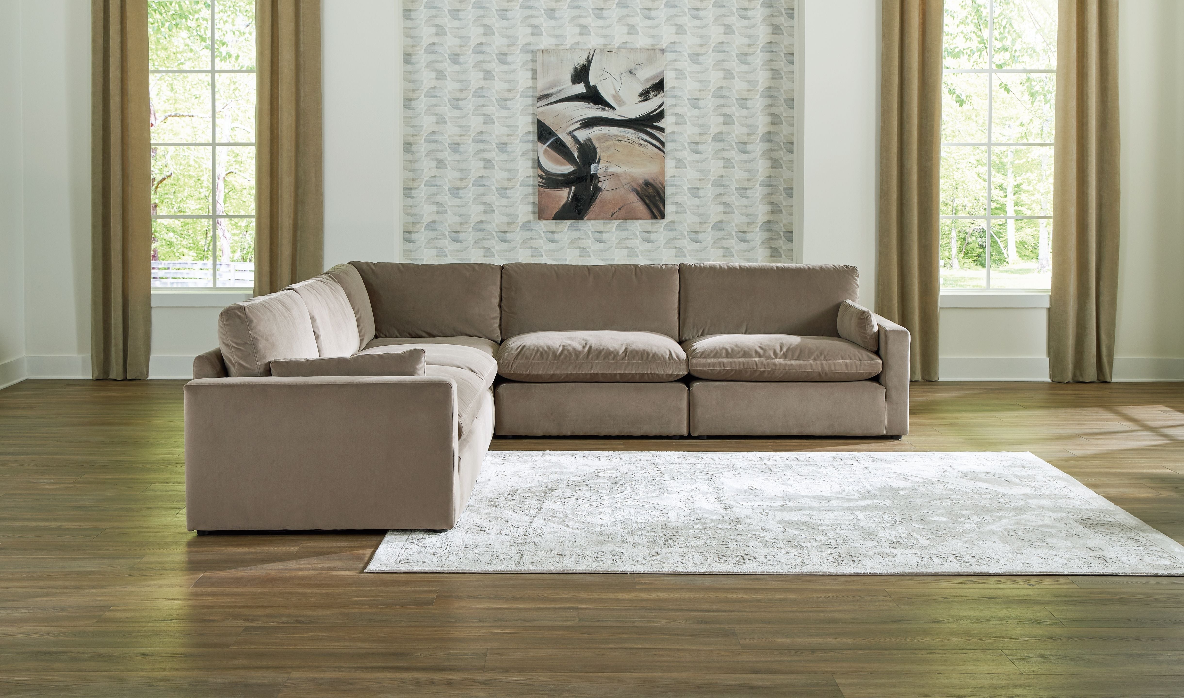 Ashley Sophie Cloud Sectional Dark Brown 3 Pc. Right Arm Facing Corner Chaise
