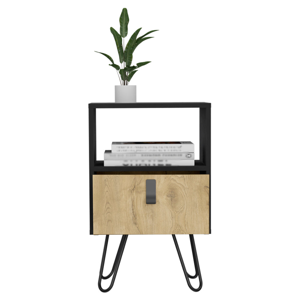 B Magness Nightstand, Black/Macadamia-American Furniture Outlet