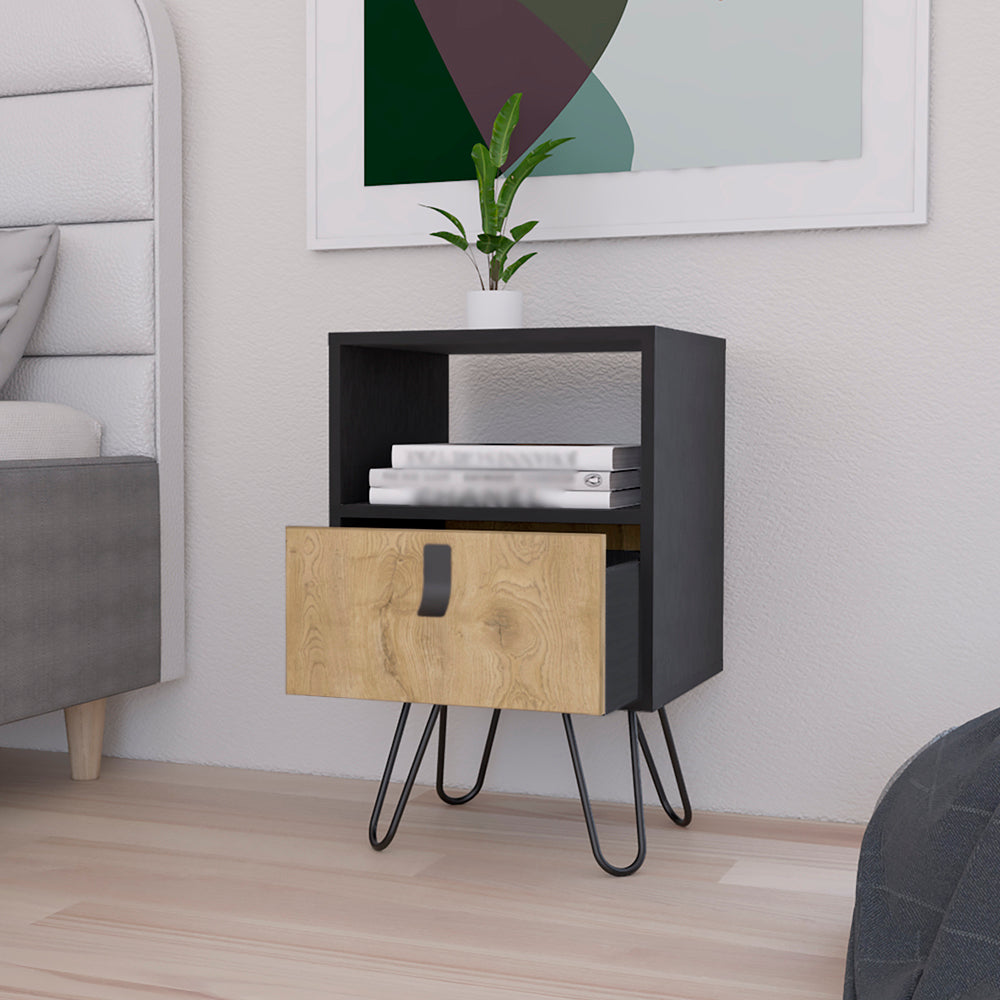 B Magness Nightstand, Black/Macadamia-American Furniture Outlet