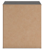 Two-drawer night stand back panel, light brown fiberboard