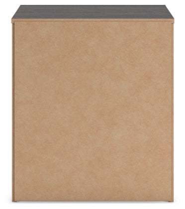 Two-drawer night stand back panel, light brown fiberboard