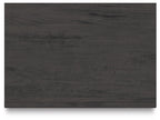 Dark gray nightstand tabletop panel with visible wood grain