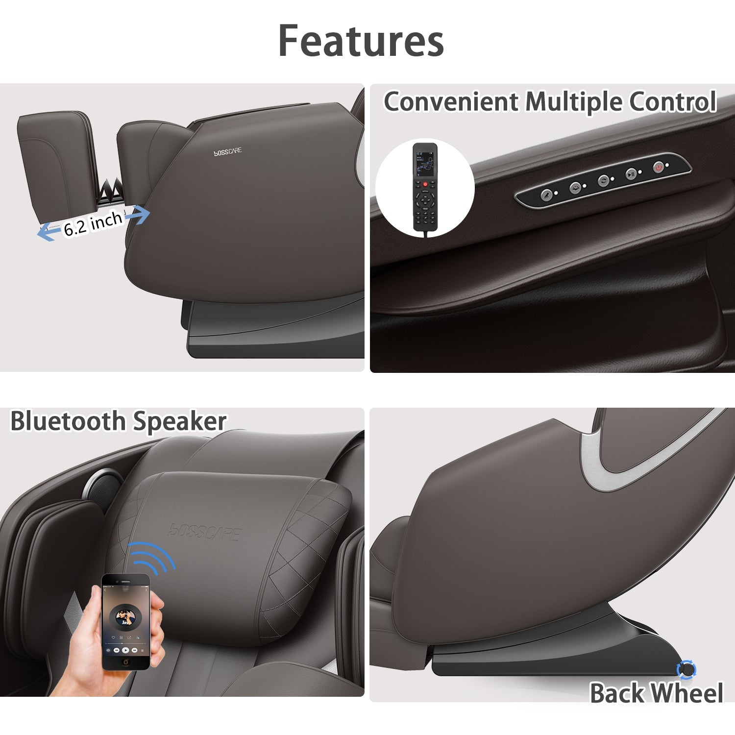 BOSSCARE Zero Gravity Massage Chair | Full Body Shiatsu Recliner-American Furniture Outlet