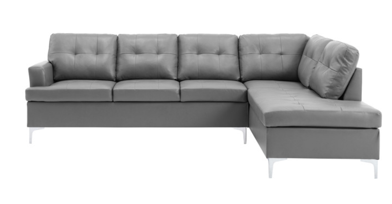 Barrington Gray 3-Piece Sectional with Right Chaise and Ottoman-Homelegance-American Furniture Outlet