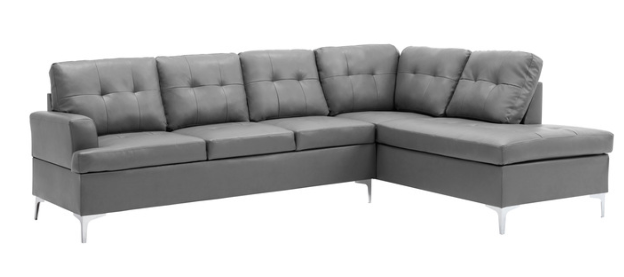 Barrington Gray 3-Piece Sectional with Right Chaise and Ottoman-Homelegance-American Furniture Outlet