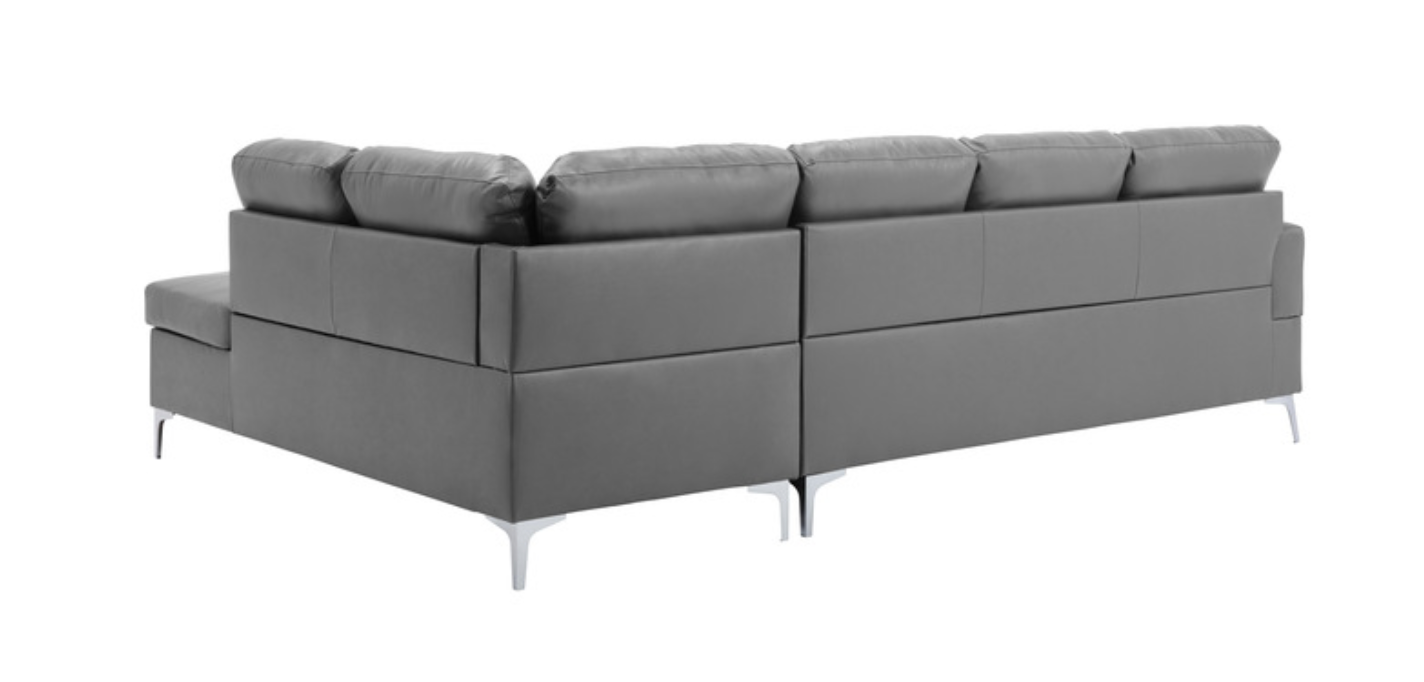 Barrington Gray 3-Piece Sectional with Right Chaise and Ottoman-Homelegance-American Furniture Outlet