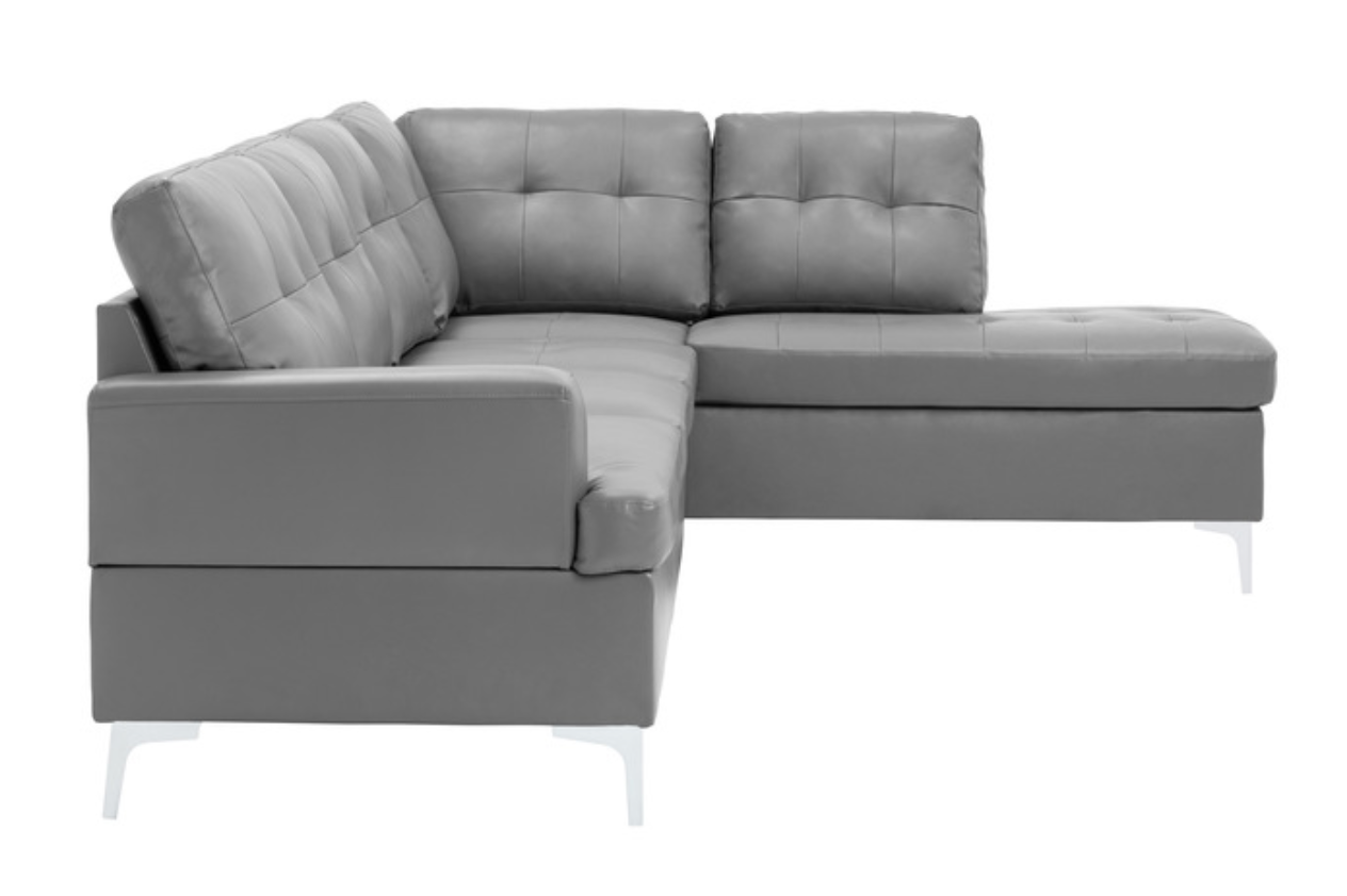 Barrington Gray 3-Piece Sectional with Right Chaise and Ottoman-Homelegance-American Furniture Outlet