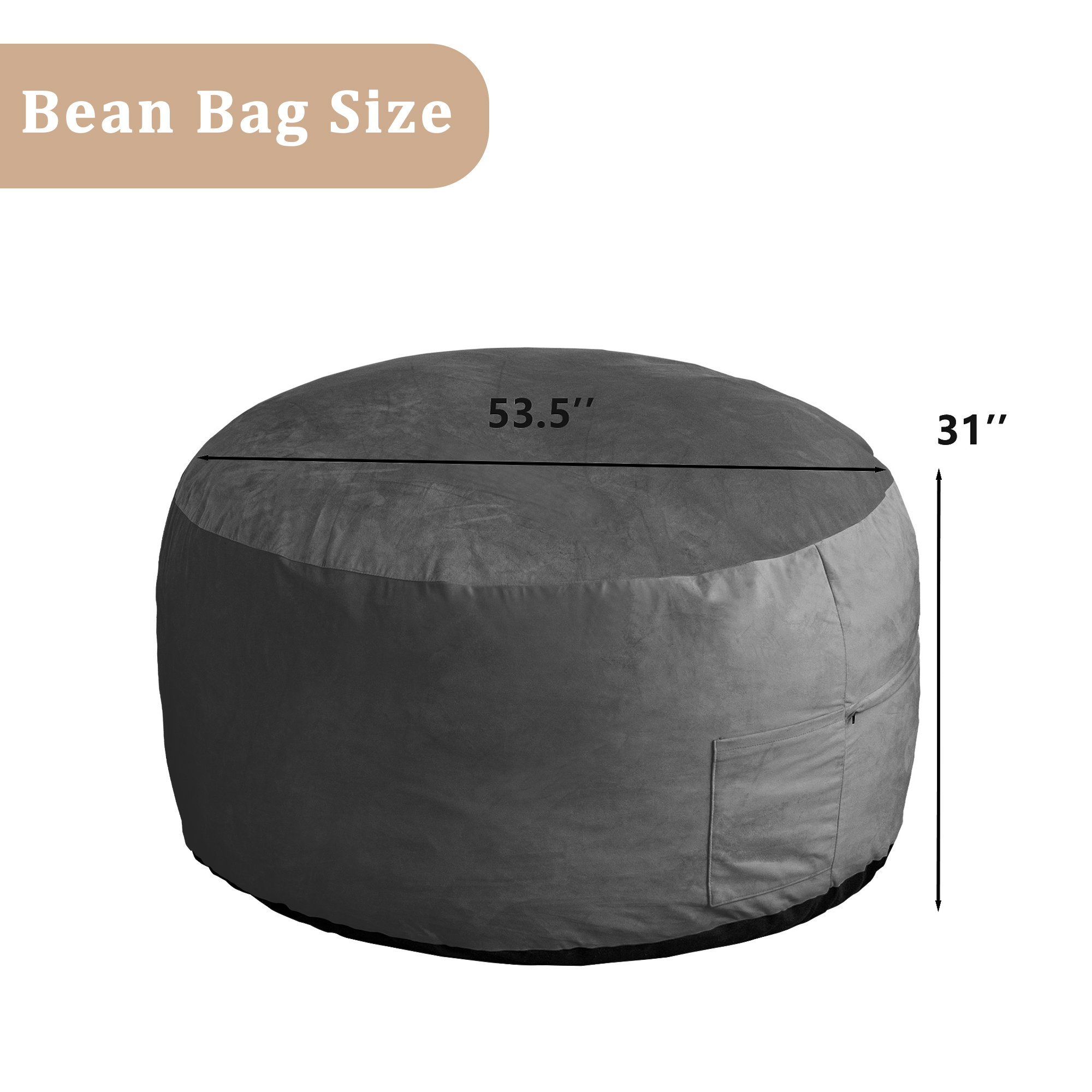 Bean Bag Chair: Giant 5' Memory Foam with Microfiber Cover-American Furniture Outlet