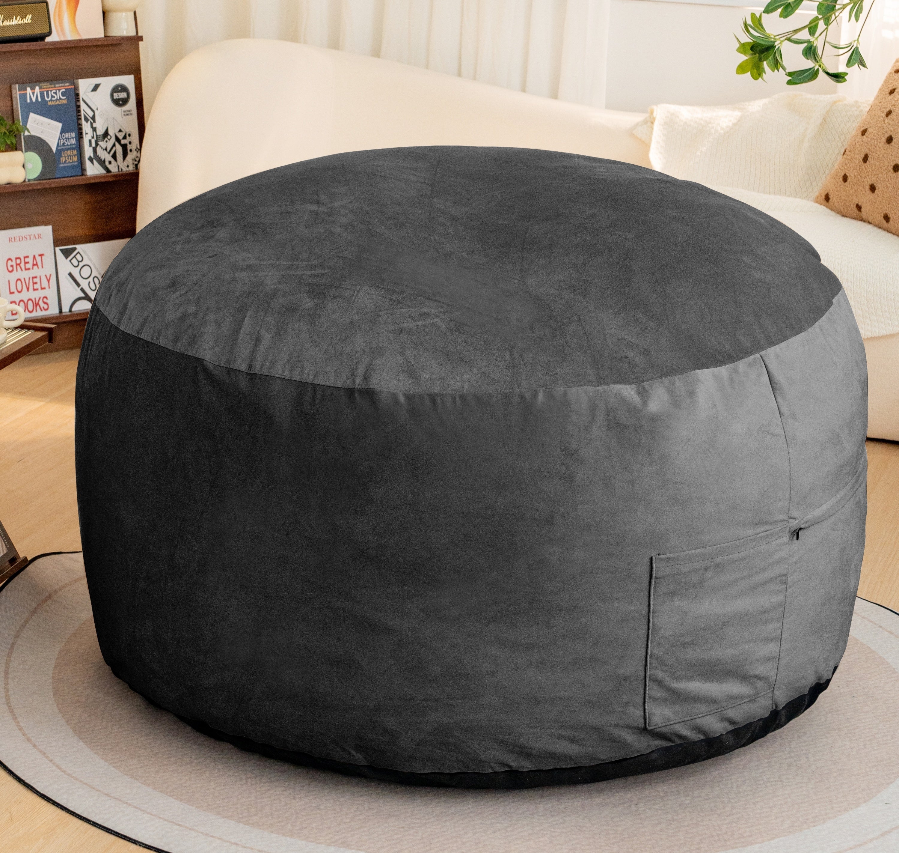 Bean Bag Chair: Giant 5' Memory Foam with Microfiber Cover-American Furniture Outlet