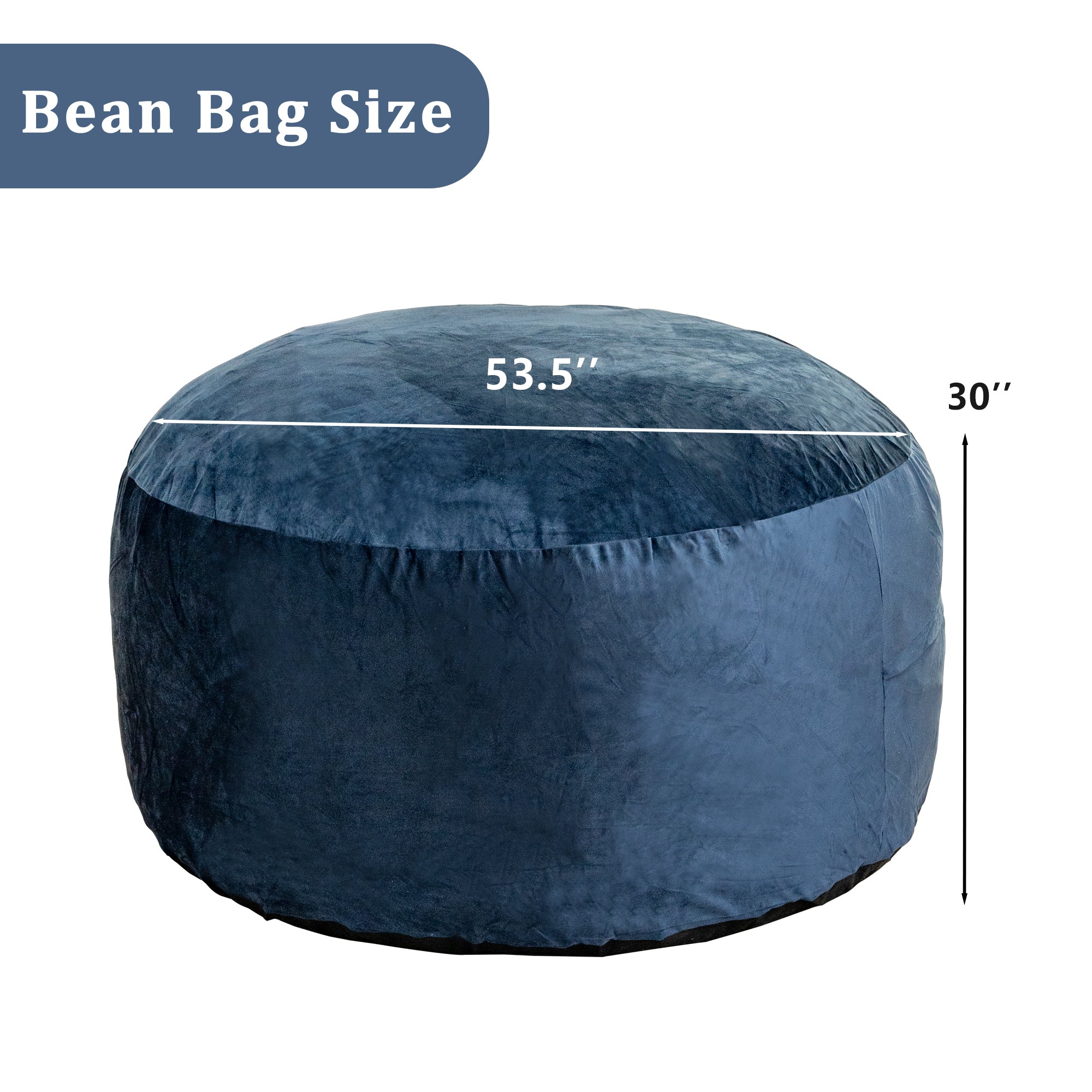 Bean Bag Chair: Giant Memory Foam with Microfiber Cover - 5Ft-American Furniture Outlet