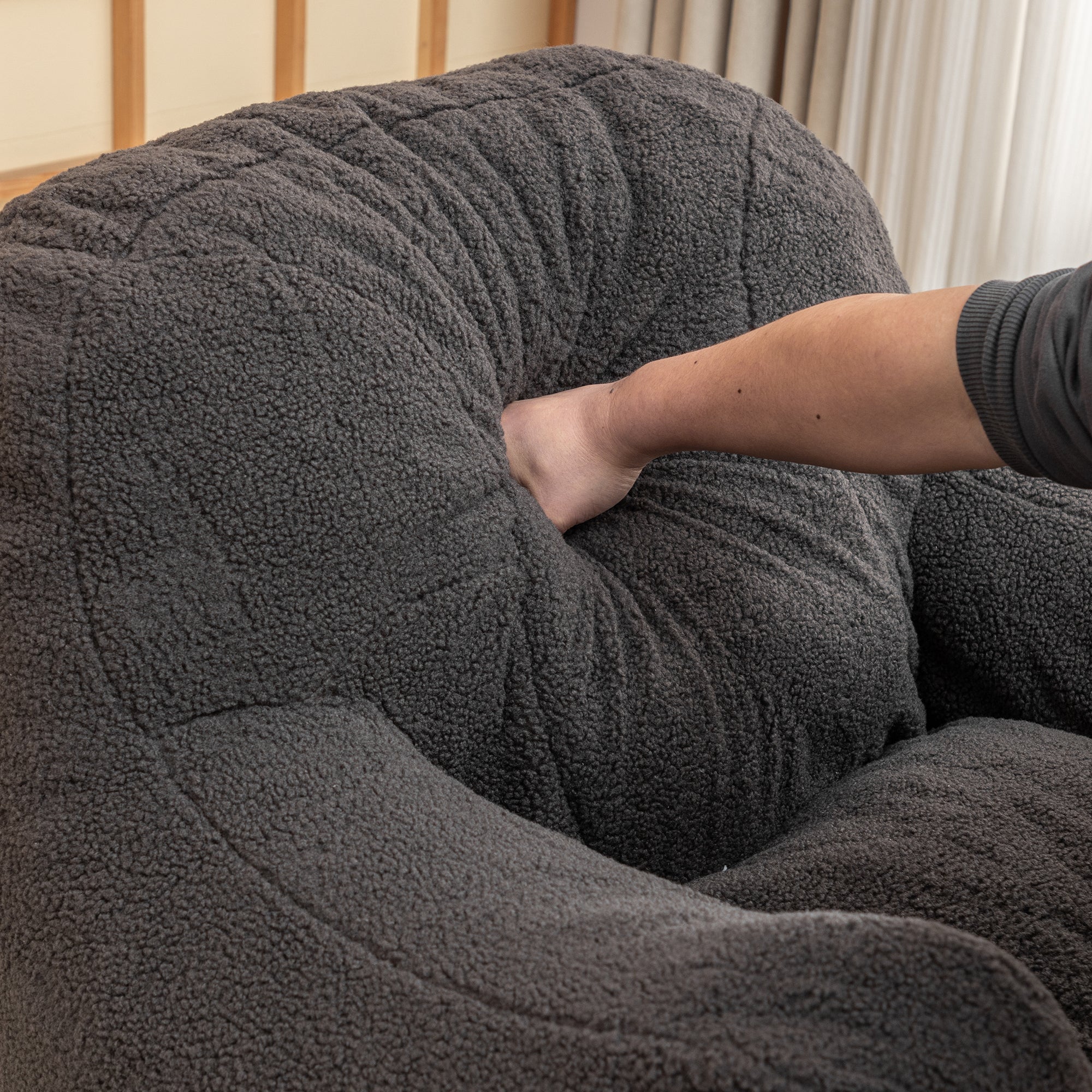 Bean Bag Chair with Memory Foam Filling-American Furniture Outlet