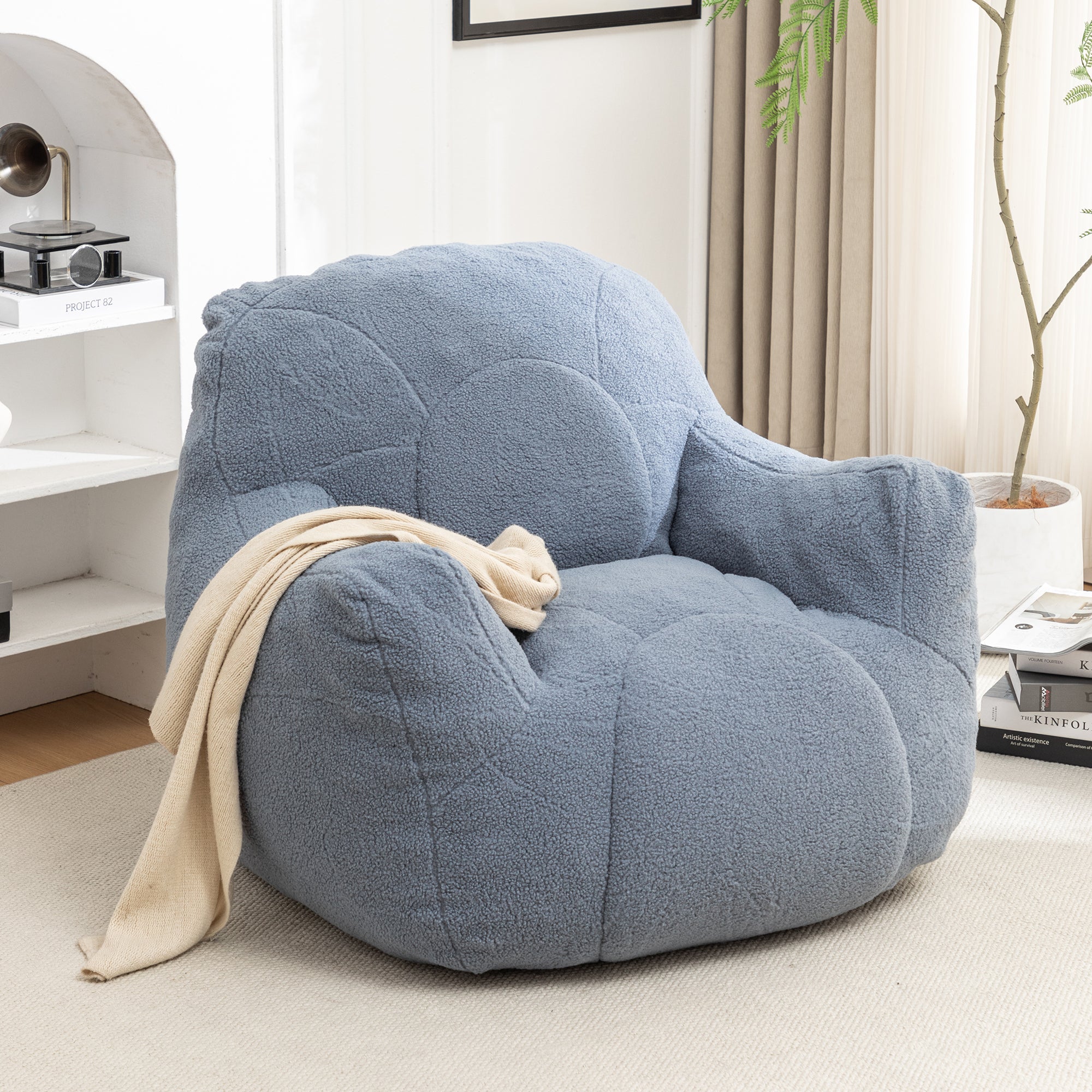 Bean Bag Chair with Memory Foam Filling-American Furniture Outlet