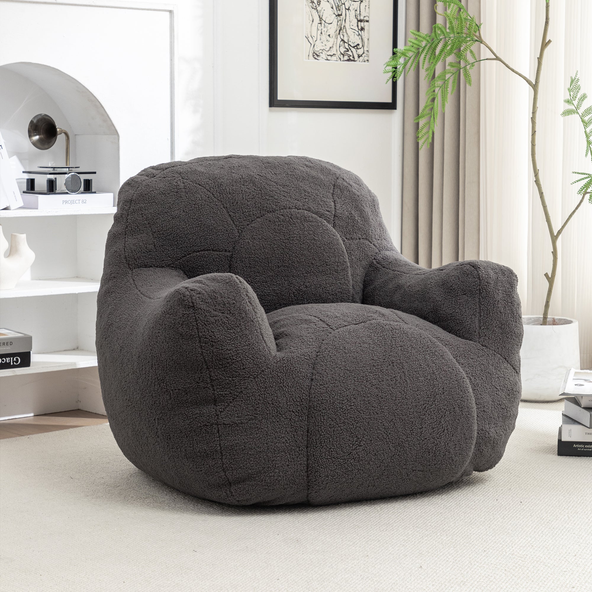 Bean Bag Chair with Memory Foam Filling-American Furniture Outlet