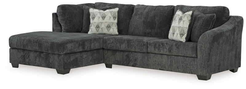 Biddeford Dark Gray 2-Piece L Shaped Sectional-Signature Design by Ashley®-American Furniture Outlet