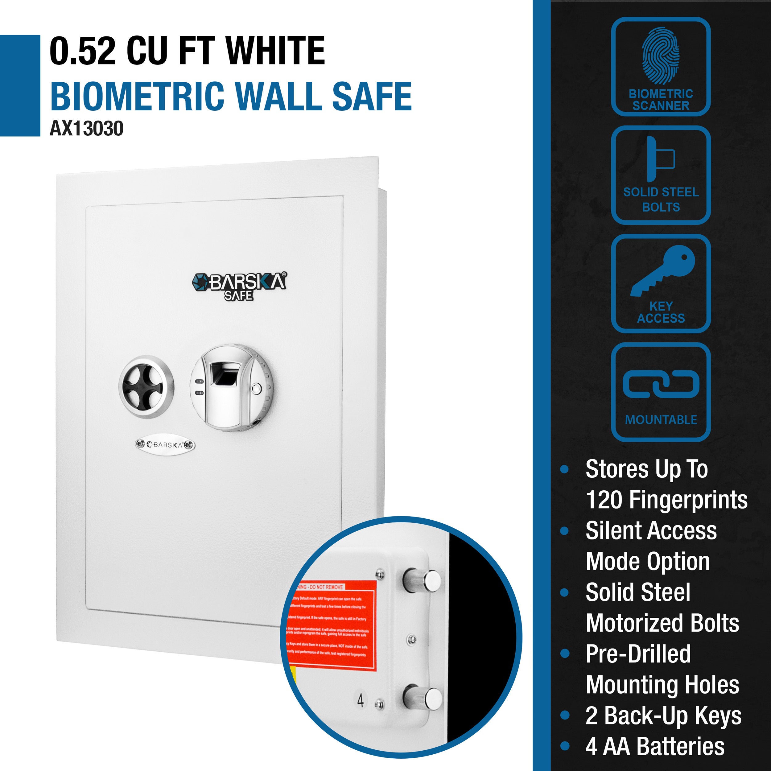 Biometric Wall Safe - Hidden Security-American Furniture Outlet