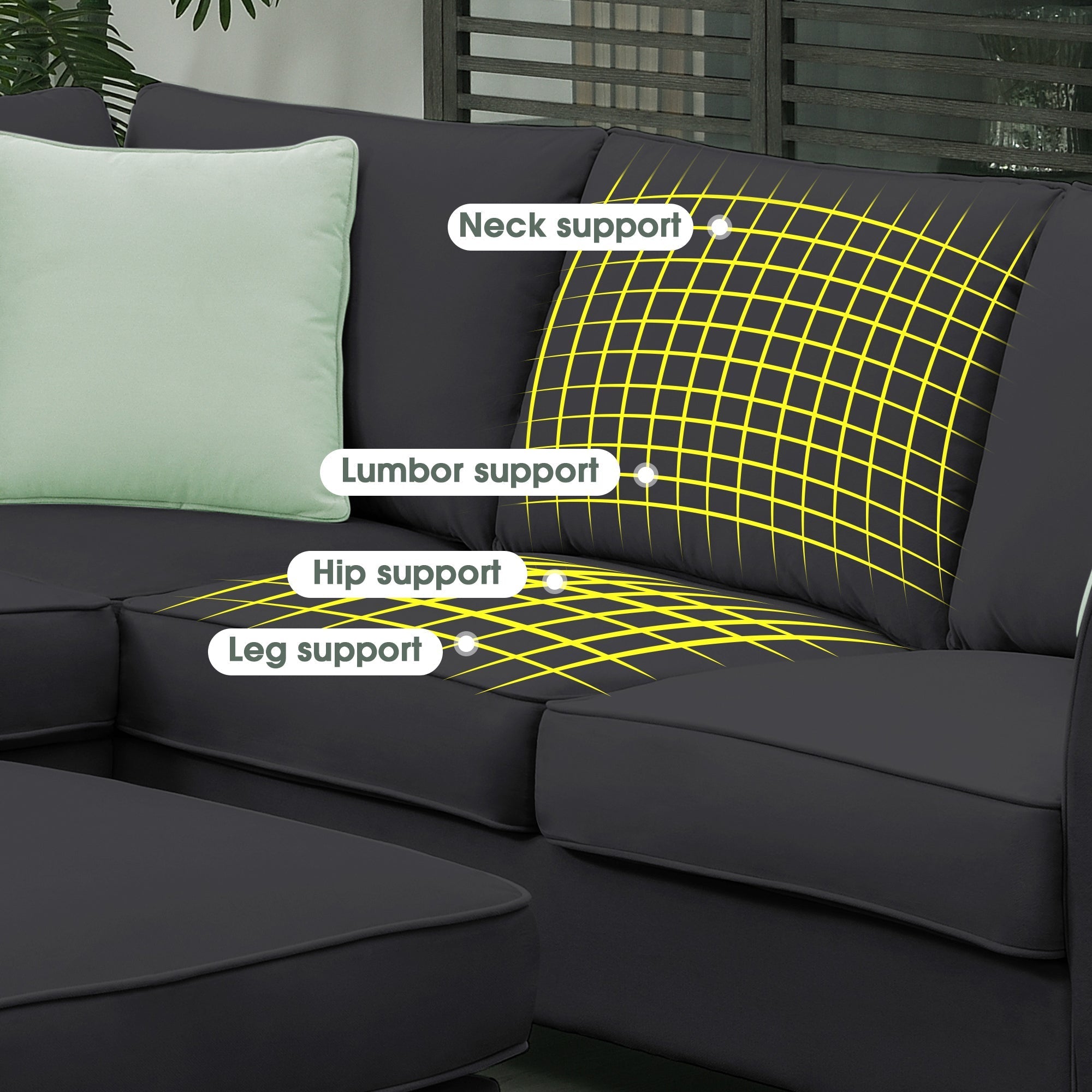 Black Modular Sectional Sofa w/ Storage Ottoman-American Furniture Outlet -American Furniture Outlet