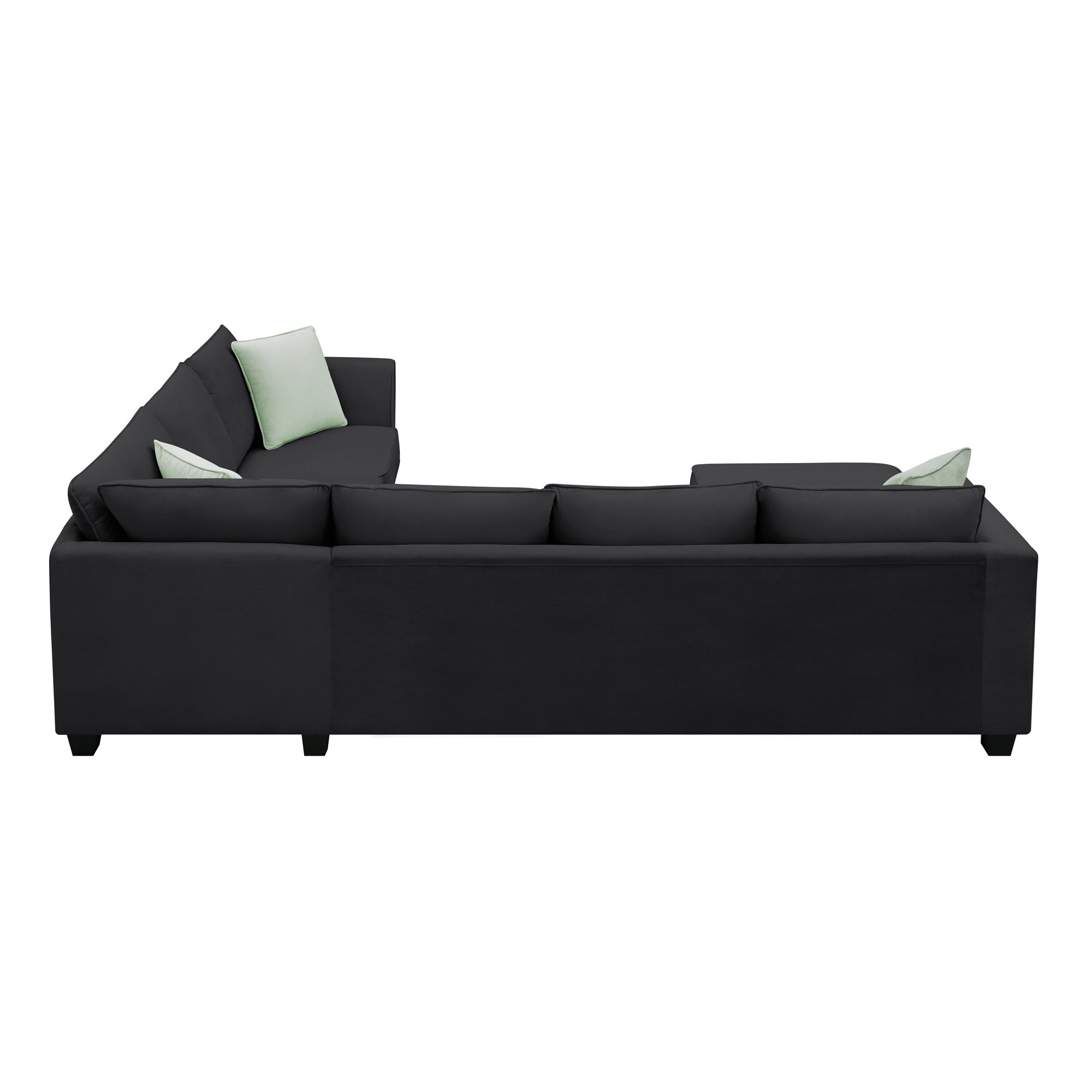 Black Modular Sectional Sofa w/ Storage Ottoman-American Furniture Outlet -American Furniture Outlet