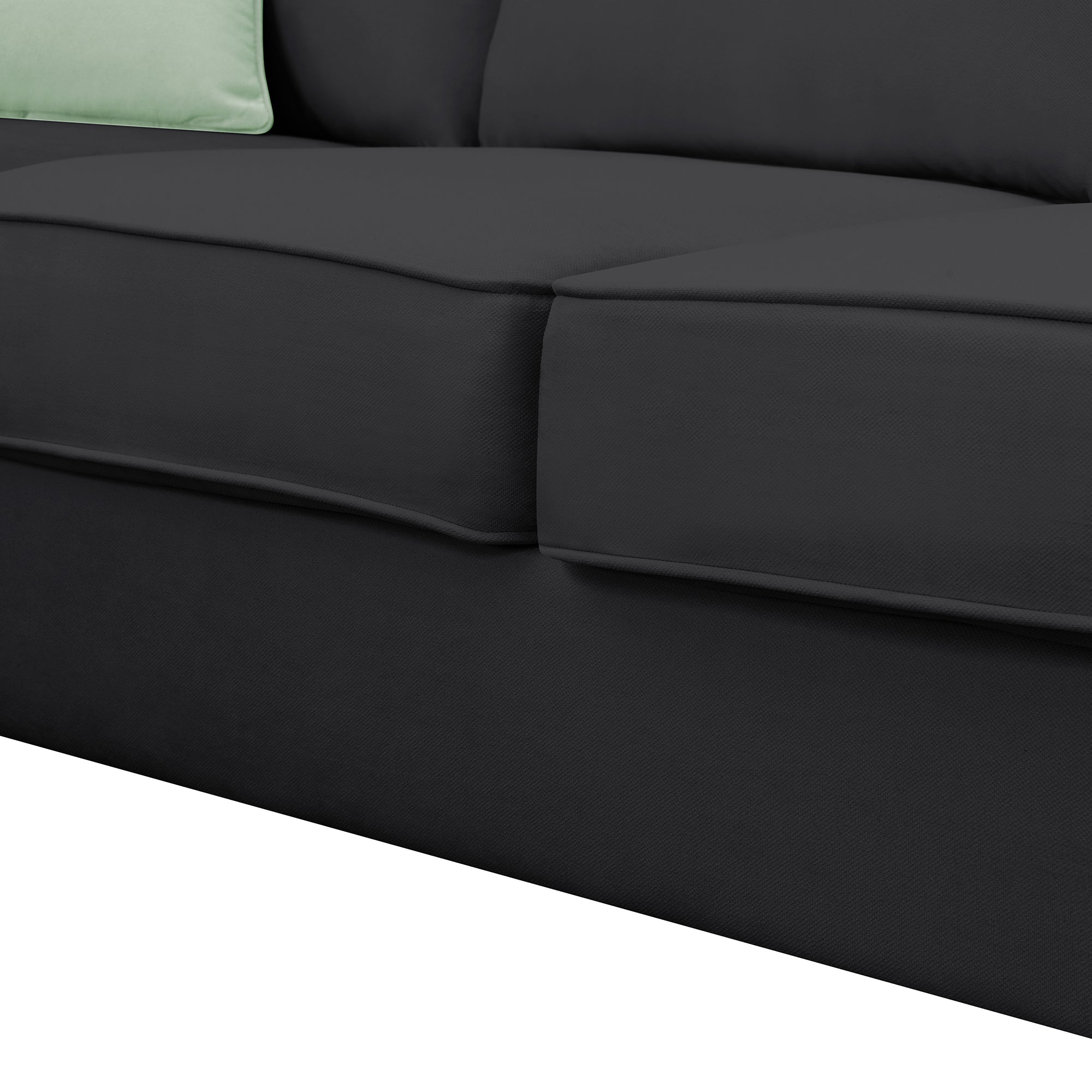 Black Modular Sectional Sofa w/ Storage Ottoman-American Furniture Outlet -American Furniture Outlet