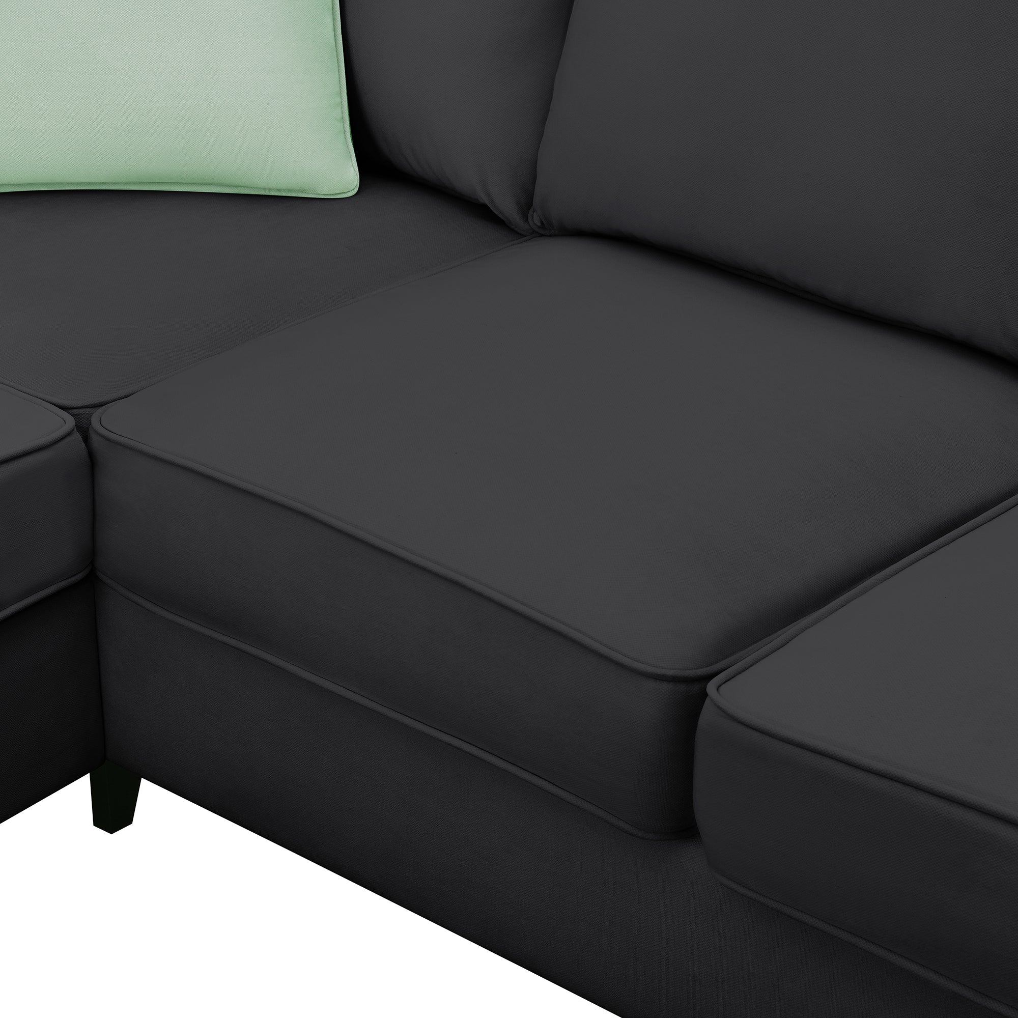 Black Modular Sectional Sofa w/ Storage Ottoman-American Furniture Outlet -American Furniture Outlet