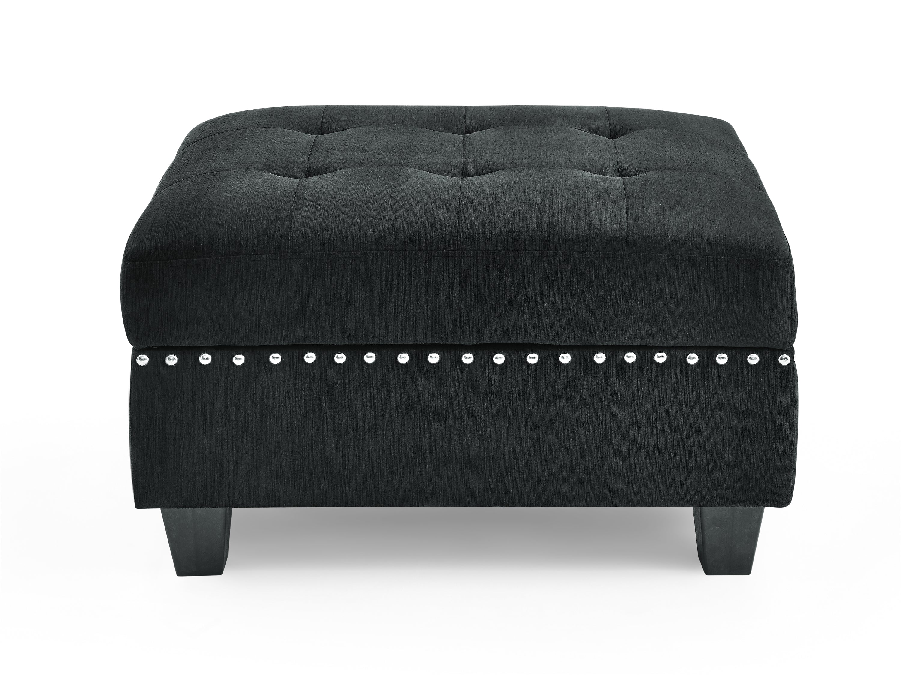 Black Velvet U-Shape Sectional Sofa with Ottomans - DIY Modular-American Furniture Outlet -American Furniture Outlet