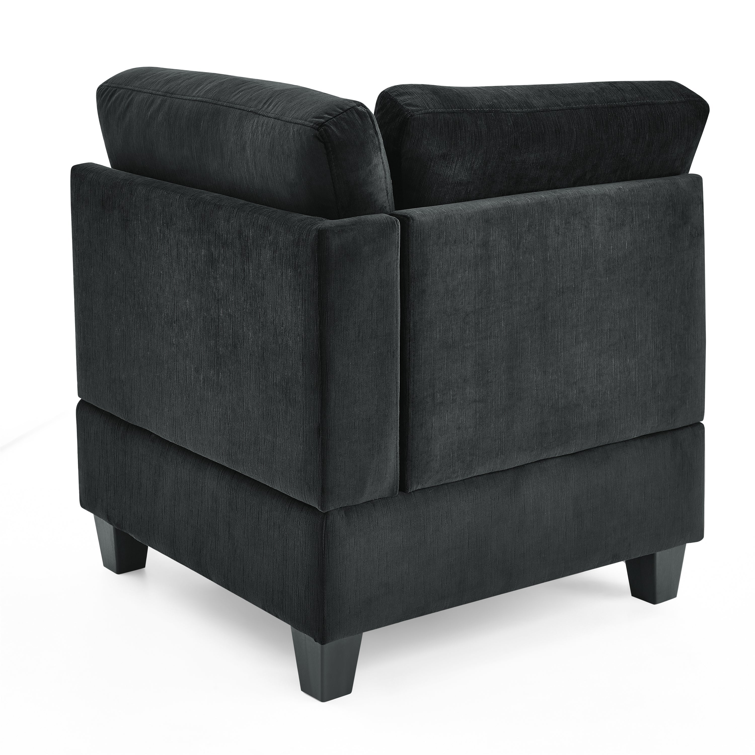 Black Velvet U-Shape Sectional Sofa with Ottomans - DIY Modular-American Furniture Outlet -American Furniture Outlet