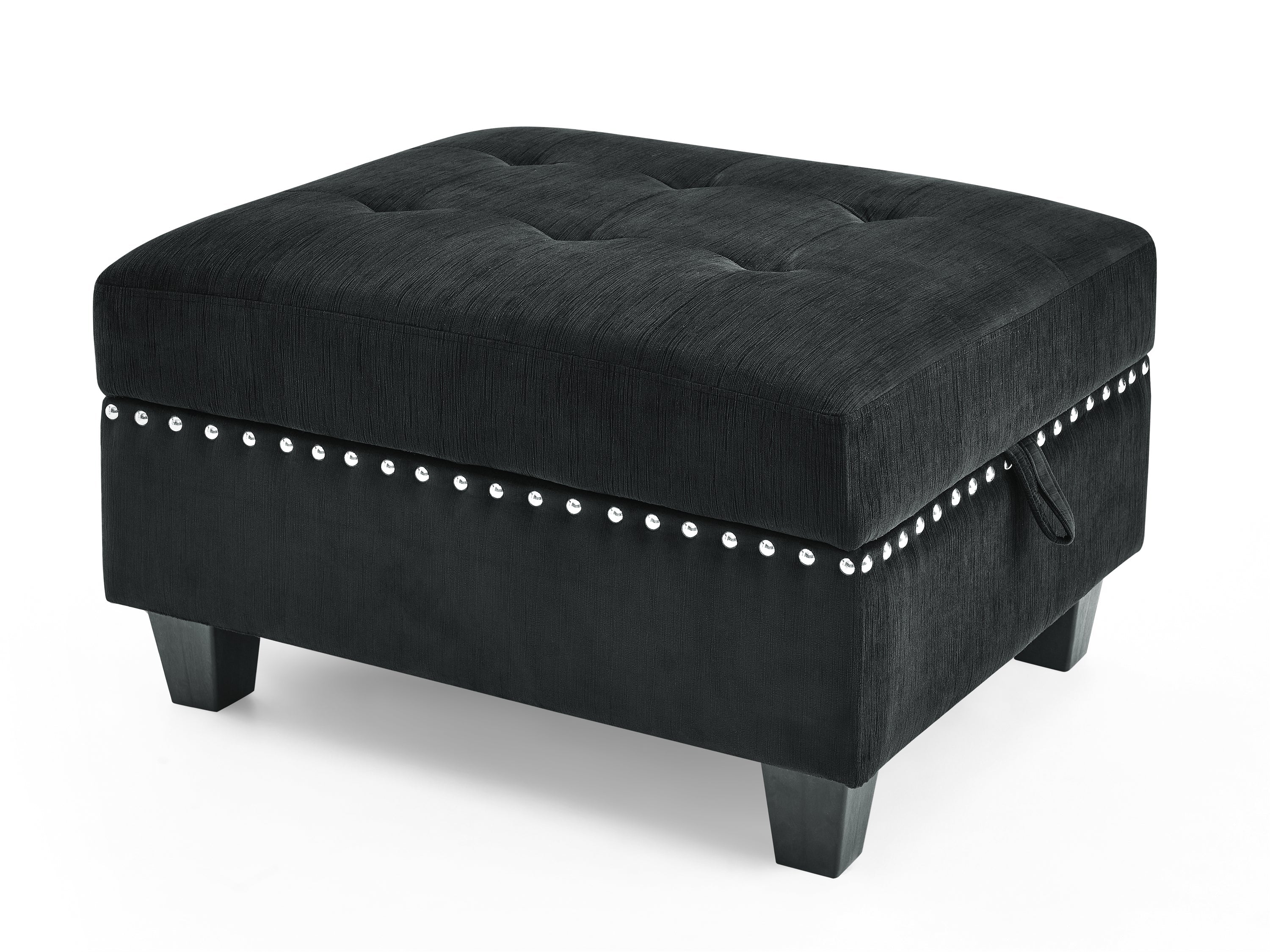 Black Velvet U-Shape Sectional Sofa with Ottomans - DIY Modular-American Furniture Outlet -American Furniture Outlet