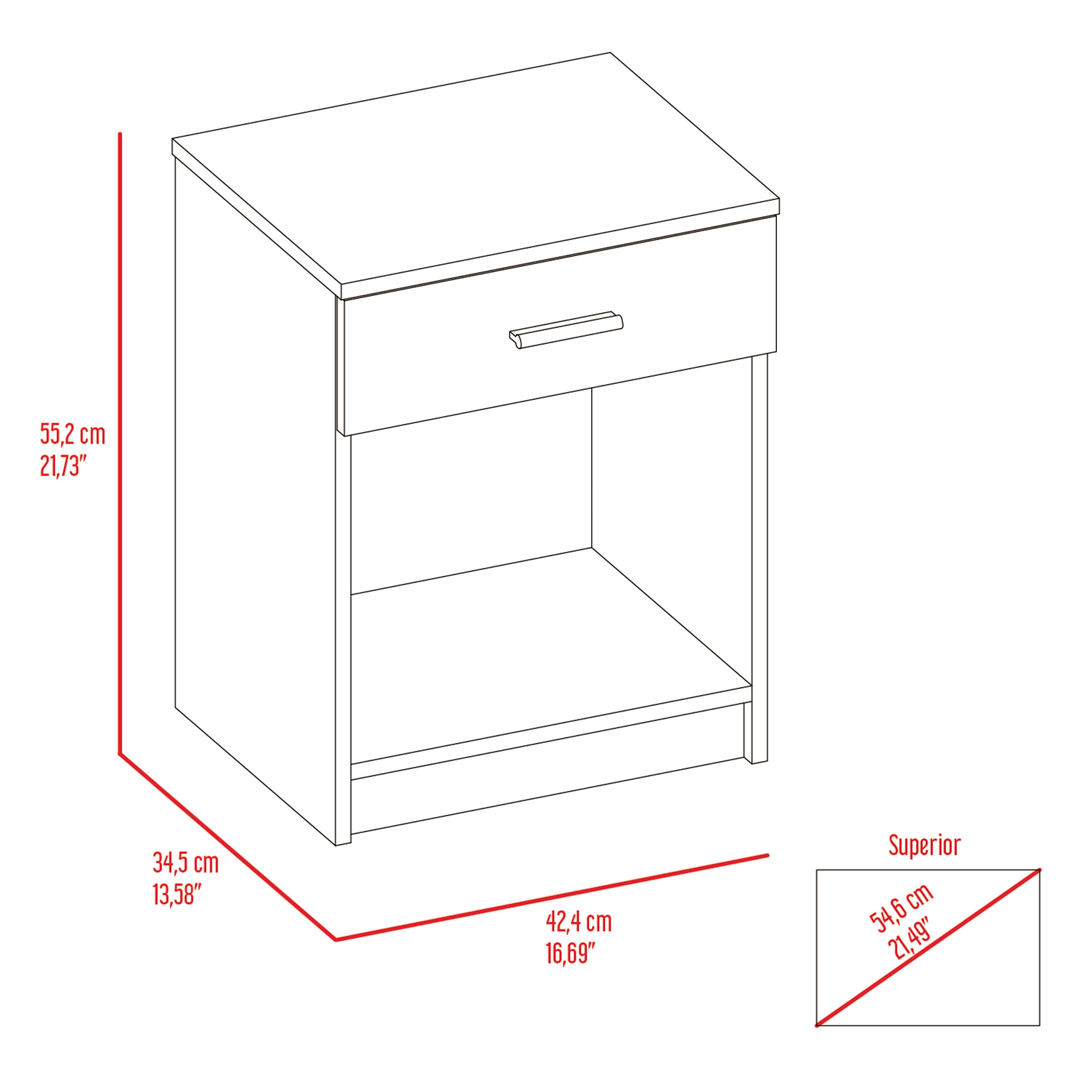 Black Wengue Nightstand w/ Drawer & Shelf-American Furniture Outlet