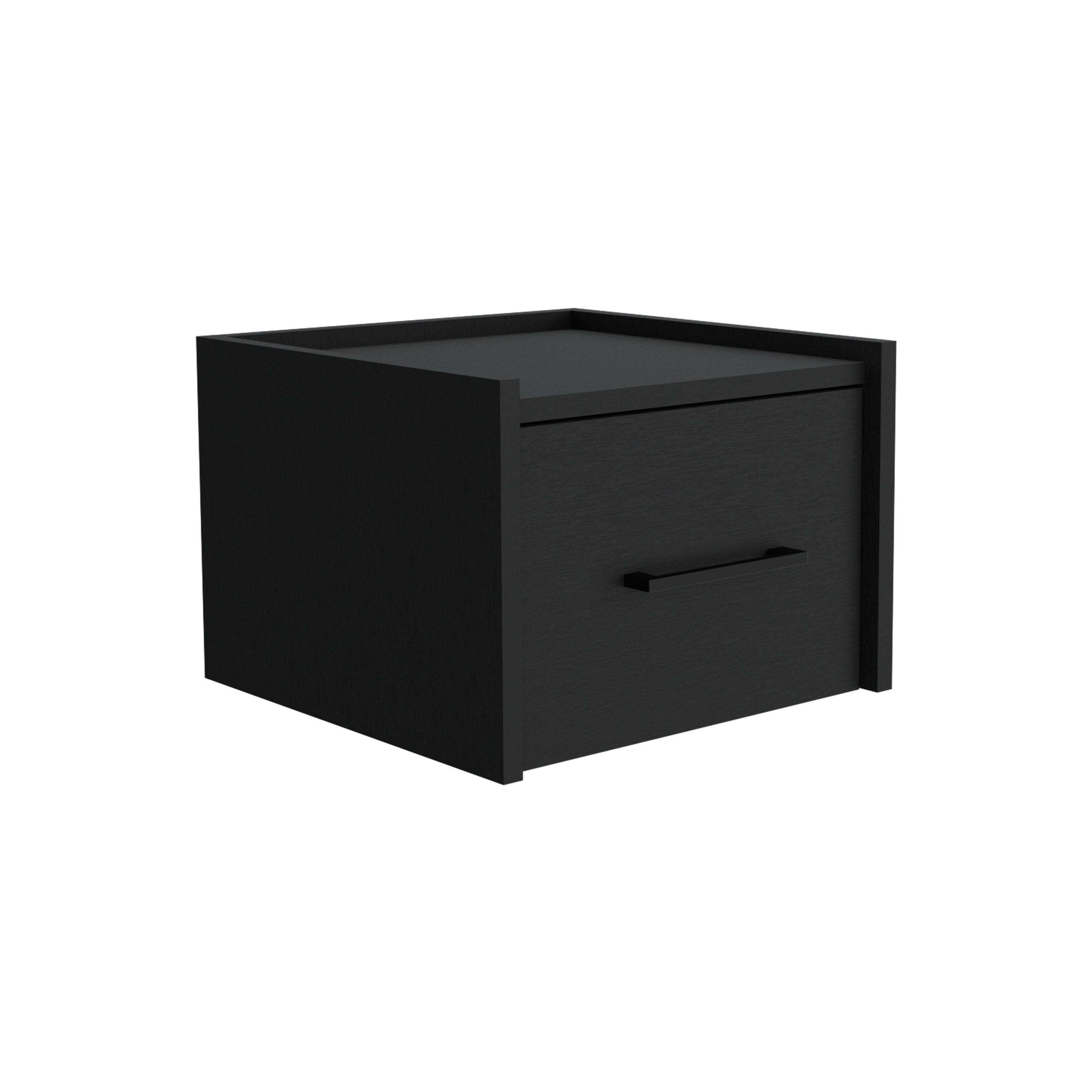 Boa Floating Nightstand - Wall-Mounted Black-American Furniture Outlet
