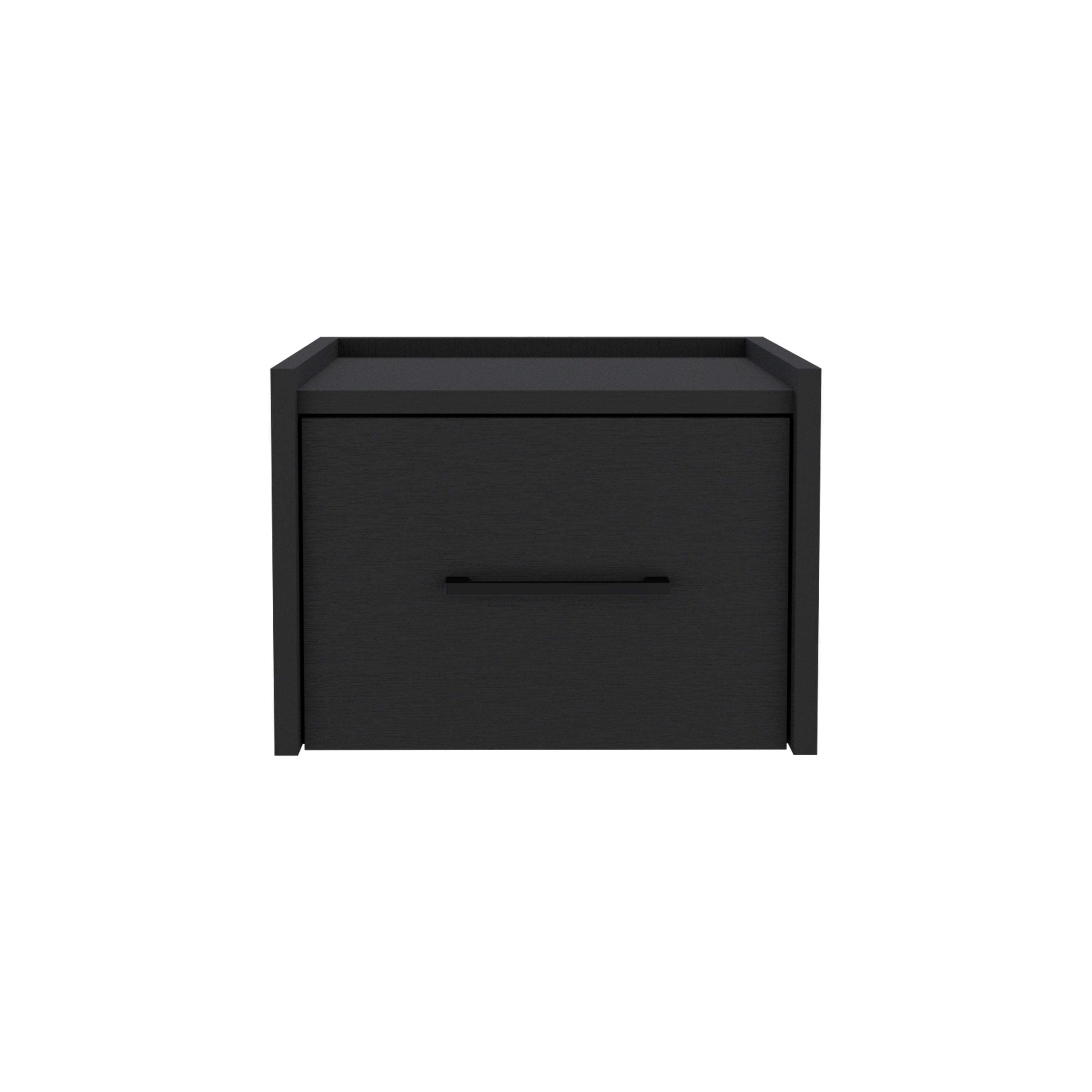 Boa Floating Nightstand - Wall-Mounted Black-American Furniture Outlet