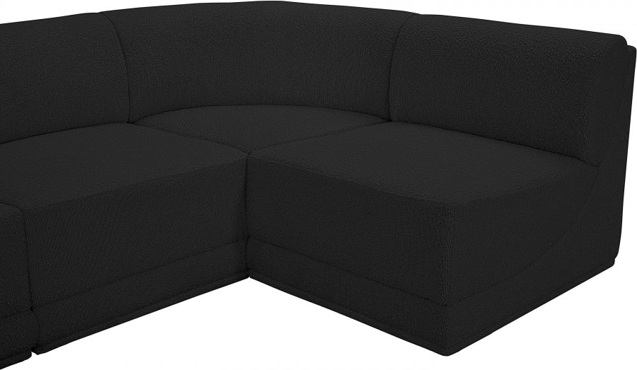 Boucle Fabric Sectional: Ollie - Luxe Comfort & Style-Meridian-American Furniture Outlet