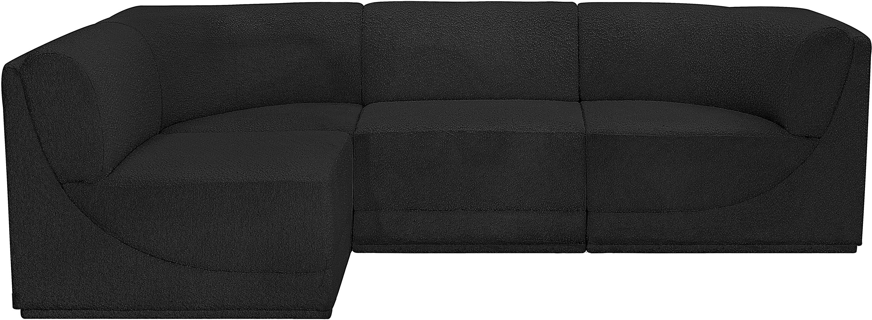 Boucle Fabric Sectional: Ollie - Luxe Comfort & Style-Meridian-American Furniture Outlet