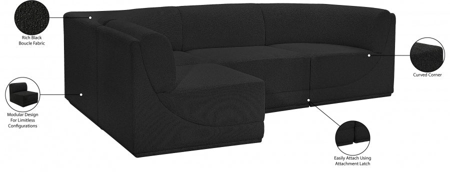 Boucle Fabric Sectional: Ollie - Luxe Comfort & Style-Meridian-American Furniture Outlet