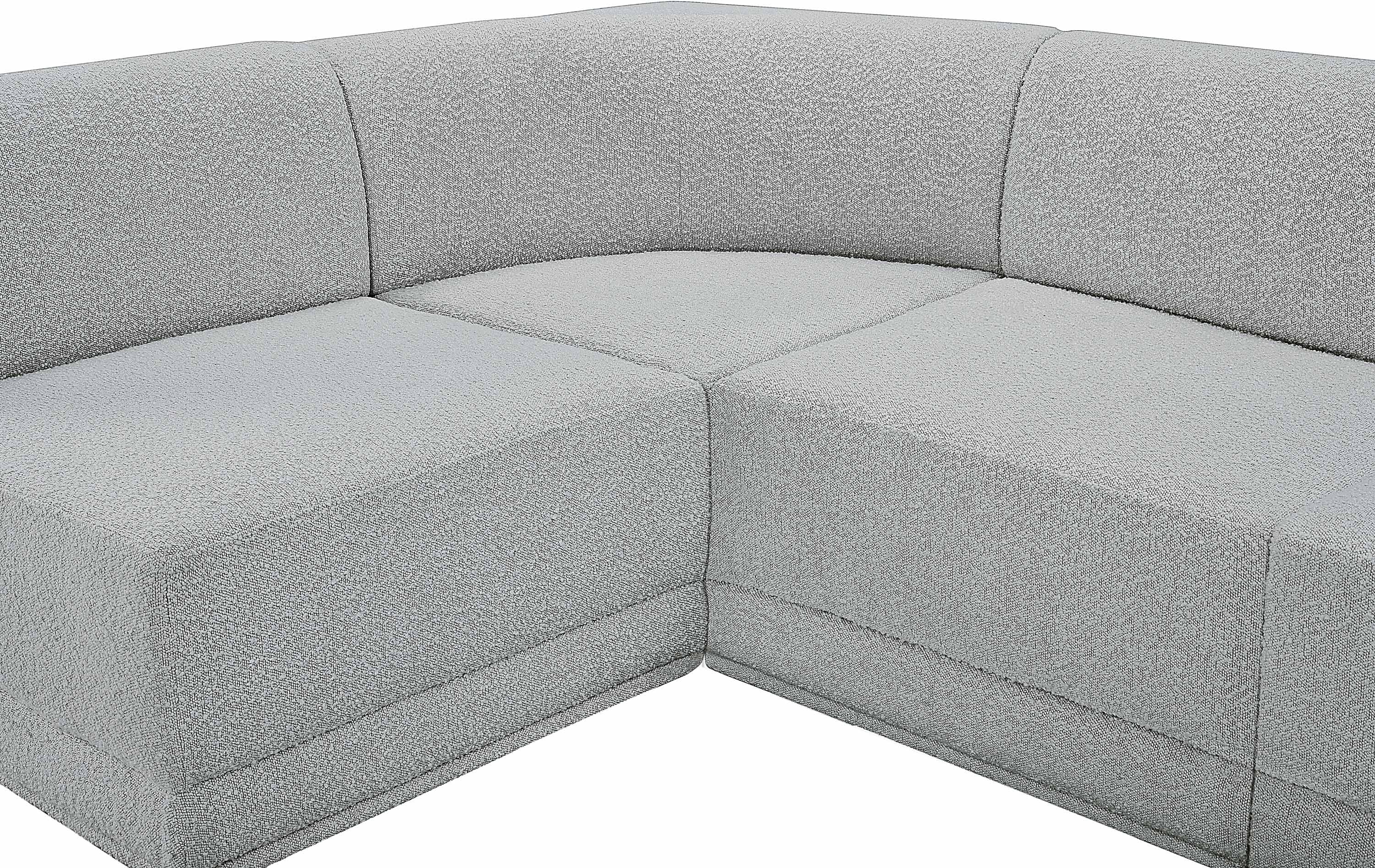 Boucle Fabric Sectional: Ollie - Luxe Comfort & Style-Meridian-American Furniture Outlet