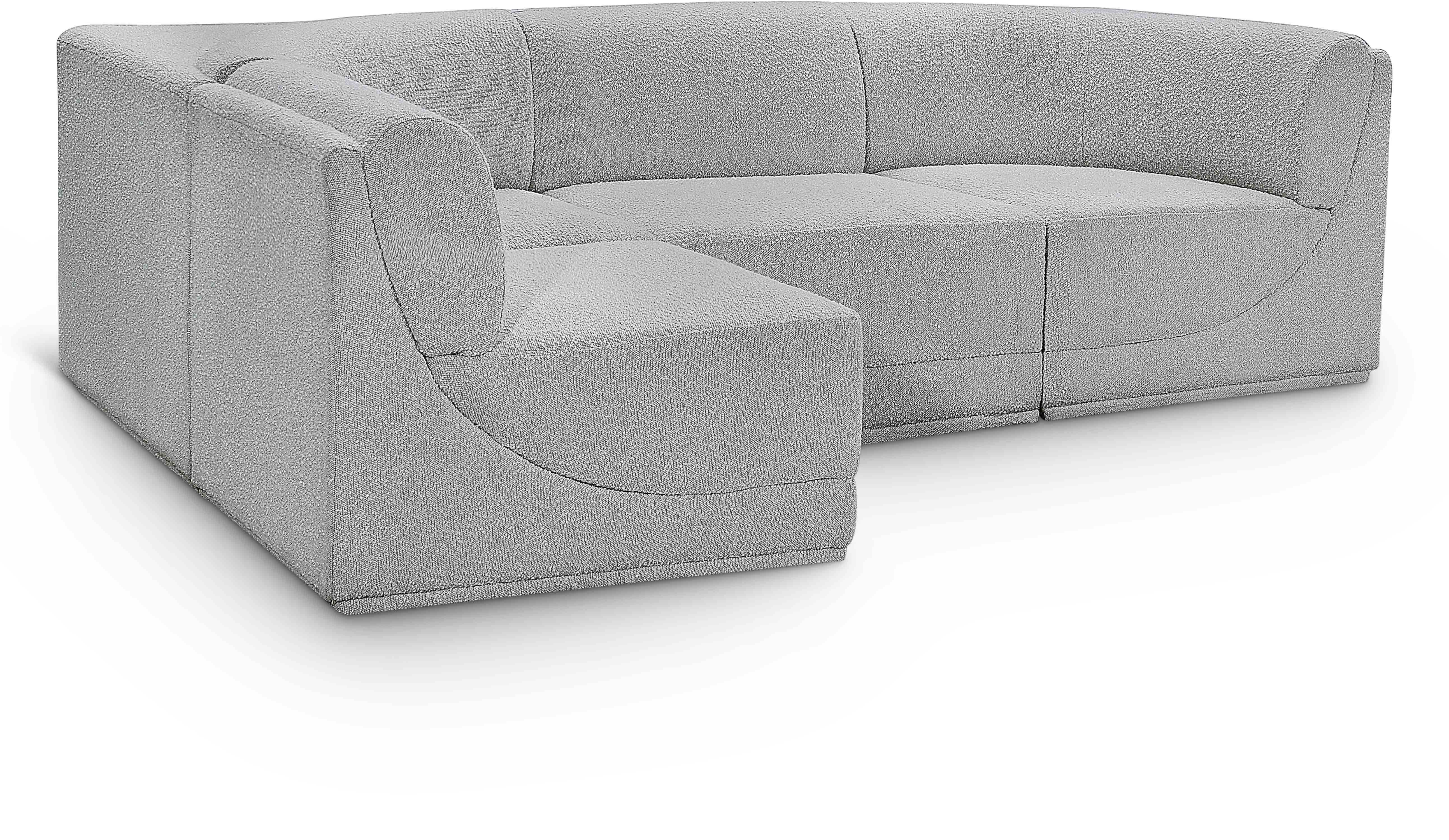 Boucle Fabric Sectional: Ollie - Luxe Comfort & Style-Meridian-American Furniture Outlet