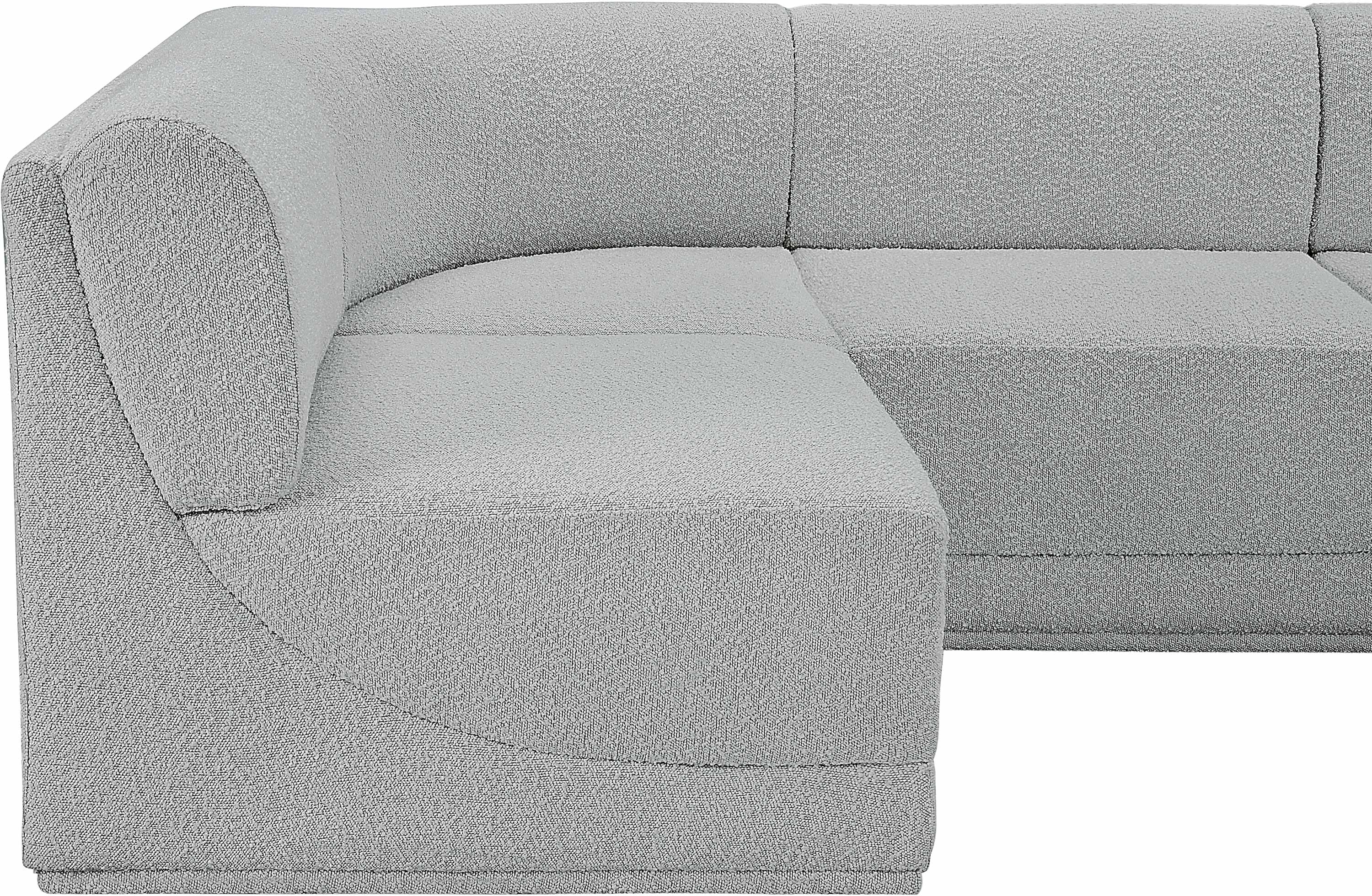 Boucle Fabric Sectional: Ollie - Luxe Comfort & Style-Meridian-American Furniture Outlet