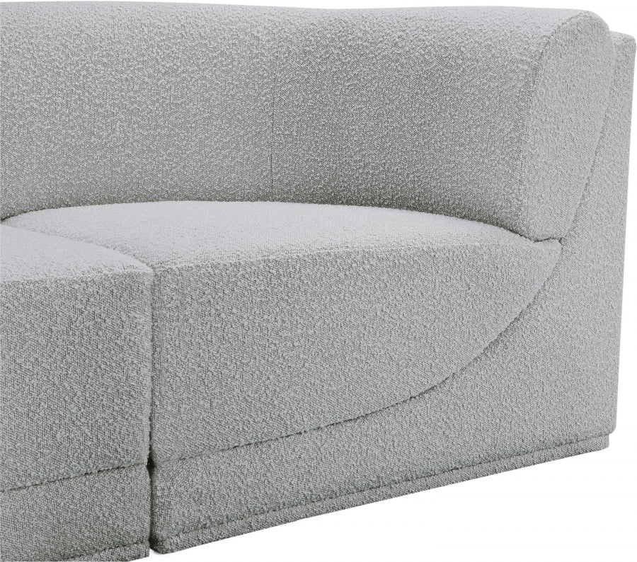 Boucle Fabric Sectional: Ollie - Luxe Comfort & Style-Meridian-American Furniture Outlet