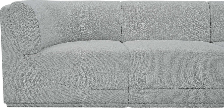 Boucle Fabric Sectional: Ollie - Luxe Comfort & Style-Meridian-American Furniture Outlet