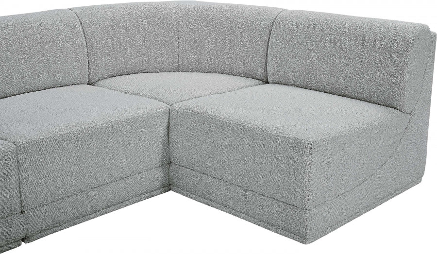 Boucle Fabric Sectional: Ollie - Luxe Comfort & Style-Meridian-American Furniture Outlet