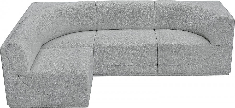 Boucle Fabric Sectional: Ollie - Luxe Comfort & Style-Meridian-American Furniture Outlet