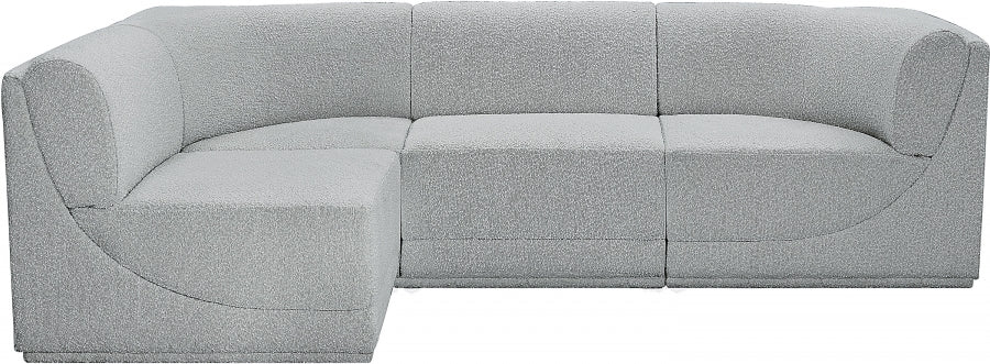 Boucle Fabric Sectional: Ollie - Luxe Comfort & Style-Meridian-American Furniture Outlet