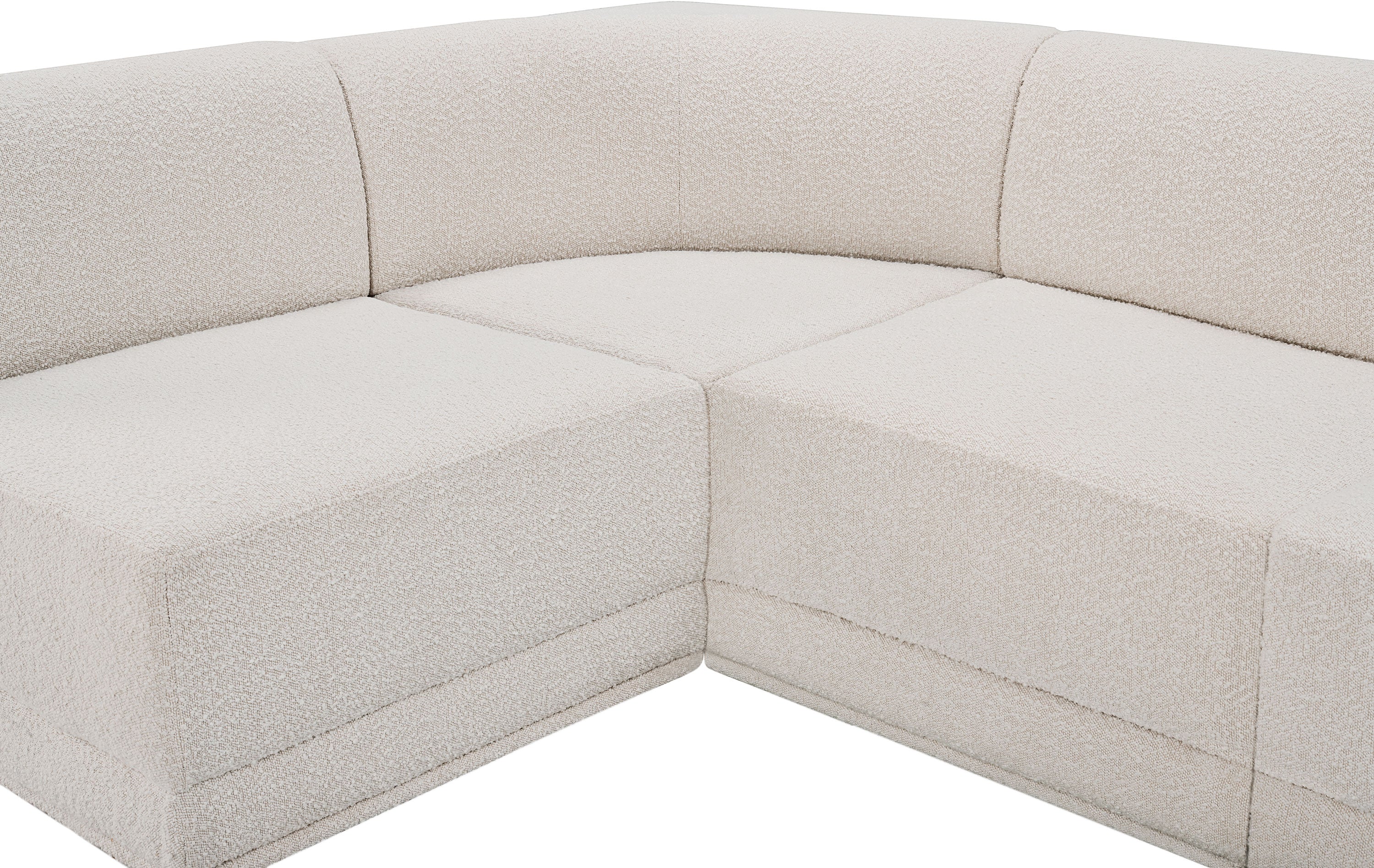 Boucle Fabric Sectional: Ollie - Luxe Comfort & Style-Meridian-American Furniture Outlet