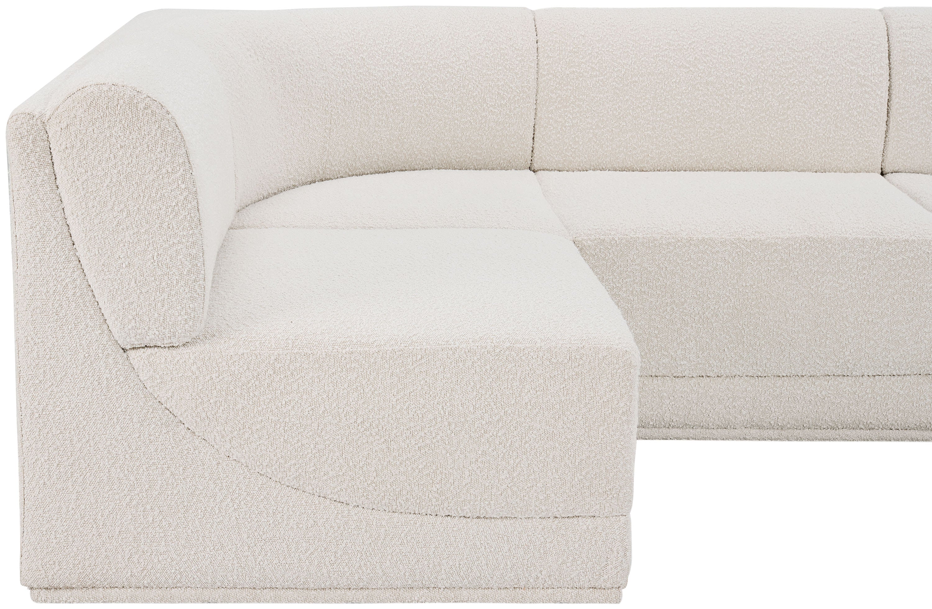 Boucle Fabric Sectional: Ollie - Luxe Comfort & Style-Meridian-American Furniture Outlet