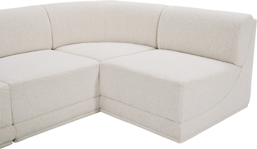 Boucle Fabric Sectional: Ollie - Luxe Comfort & Style-Meridian-American Furniture Outlet