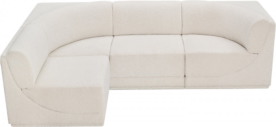 Boucle Fabric Sectional: Ollie - Luxe Comfort & Style-Meridian-American Furniture Outlet