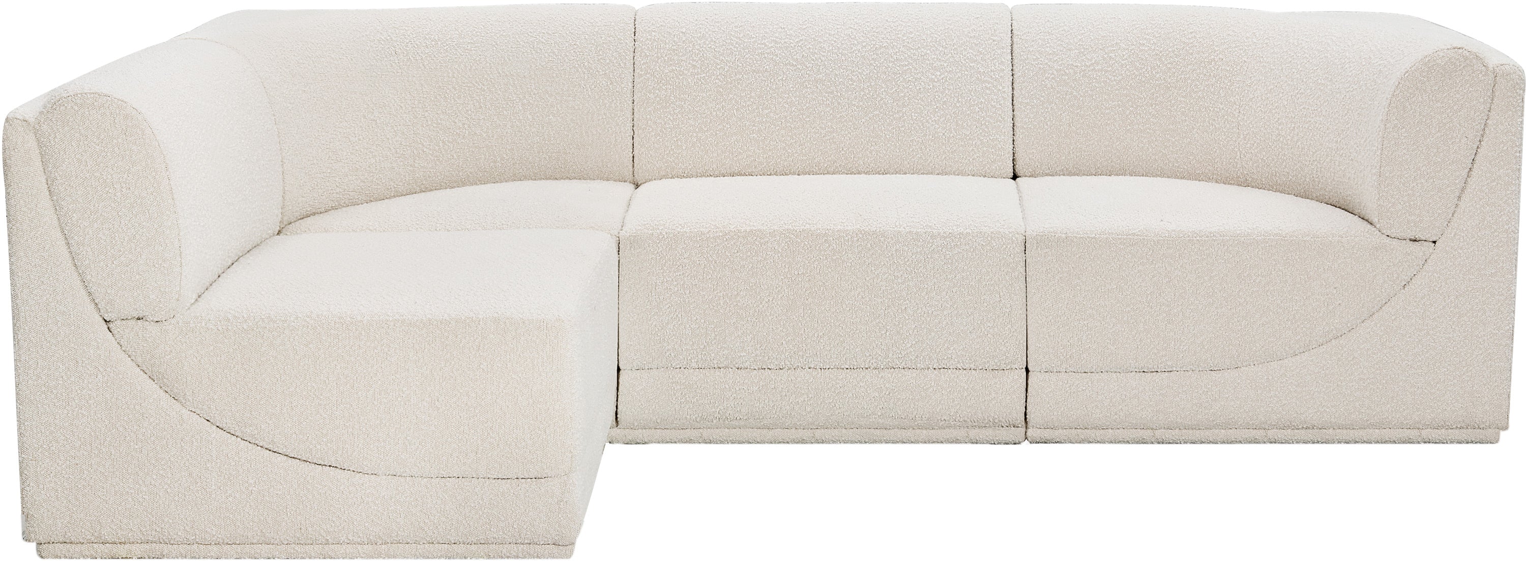 Boucle Fabric Sectional: Ollie - Luxe Comfort & Style-Meridian-American Furniture Outlet