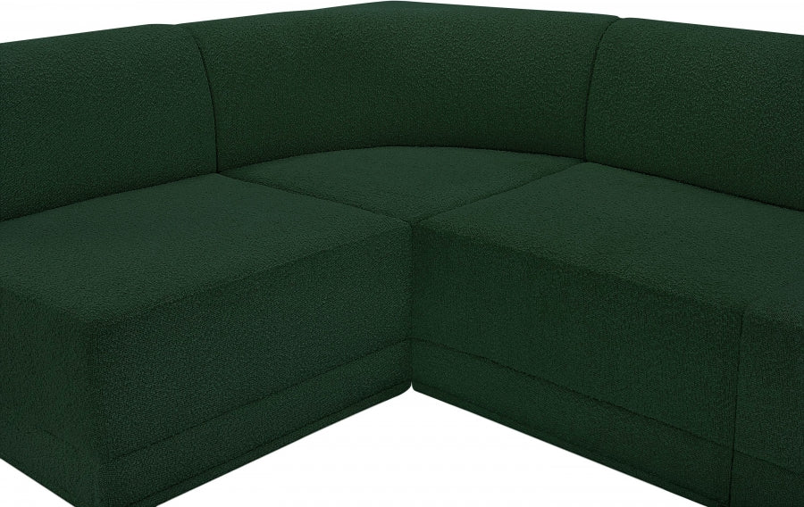 Boucle Fabric Sectional: Ollie - Luxe Comfort & Style-Meridian-American Furniture Outlet