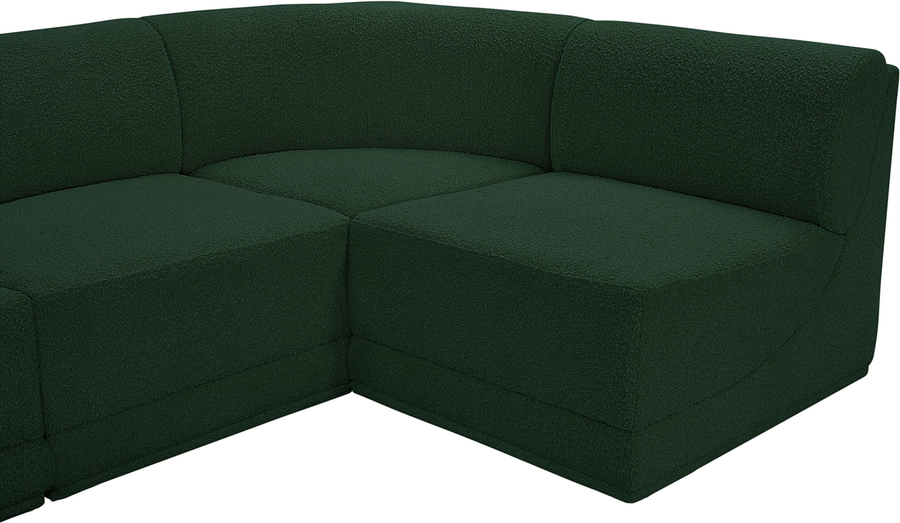 Boucle Fabric Sectional: Ollie - Luxe Comfort & Style-Meridian-American Furniture Outlet