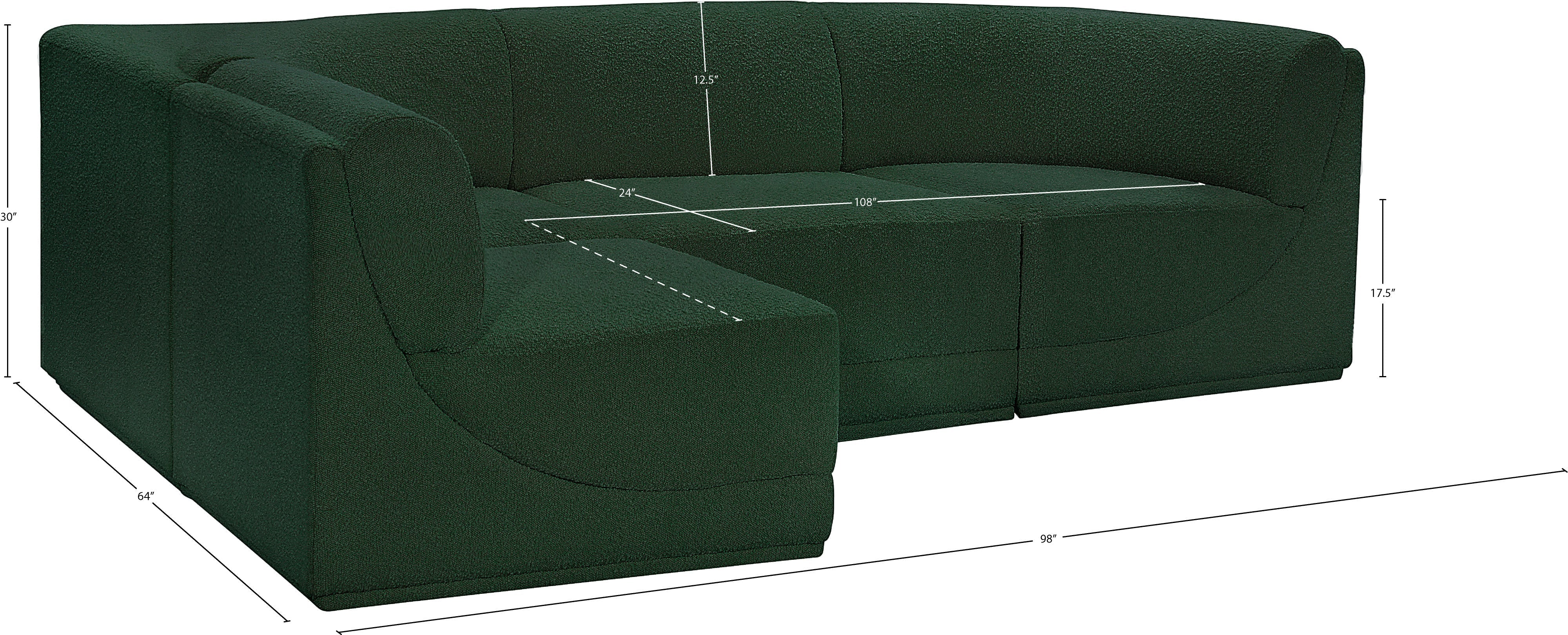 Boucle Fabric Sectional: Ollie - Luxe Comfort & Style-Meridian-American Furniture Outlet